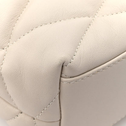 Saint Laurent Lambskin Quilted Sade Puffer Envelope Clutch Crema Soft 9 of 9
