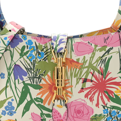 Gucci X KEN SCOTT New Shangai Calfskin Jardin D'Avril Floral Print Small Jackie 1961 Hobo Ivory Pink 8 of 10