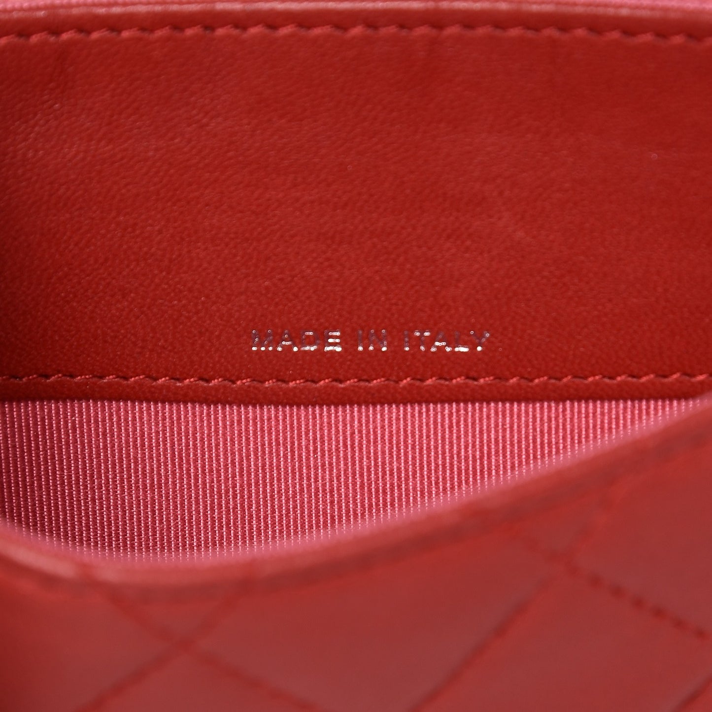 Lambskin Quilted Small Flap Wallet Red