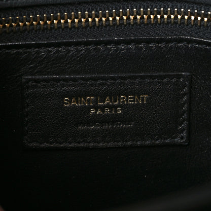 Saint Laurent Calf Hair Cow Print Monogram Cassandra Clasp Bag Black White 5 of 5
