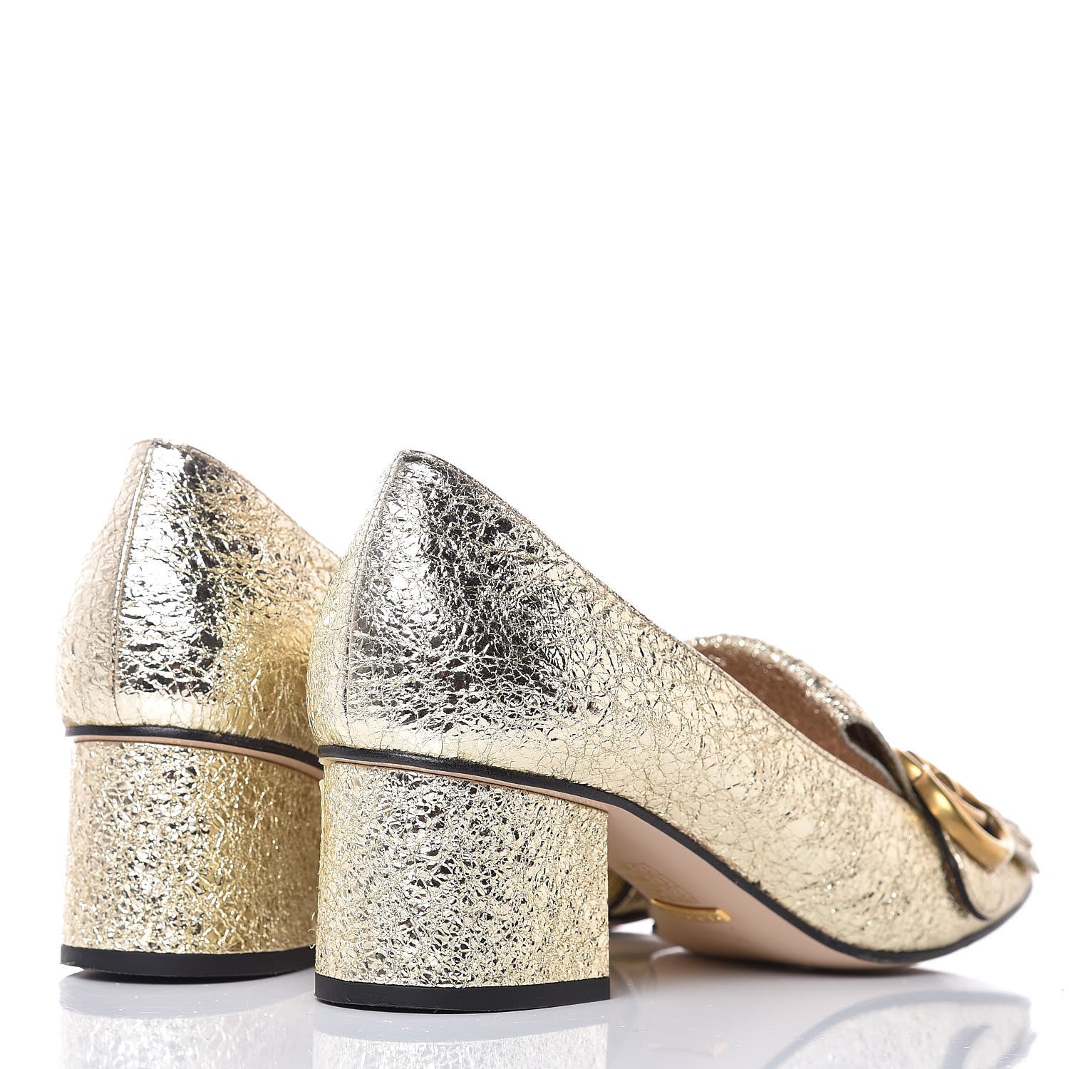 Gucci Galassia GG Marmont Fringe 50mm Loafer Pumps 38.5 Platino 4 of 10