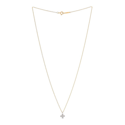 Tiffany 18K Yellow Gold Platinum Diamond Cruciform Cross Pendant Necklace 3 of 6