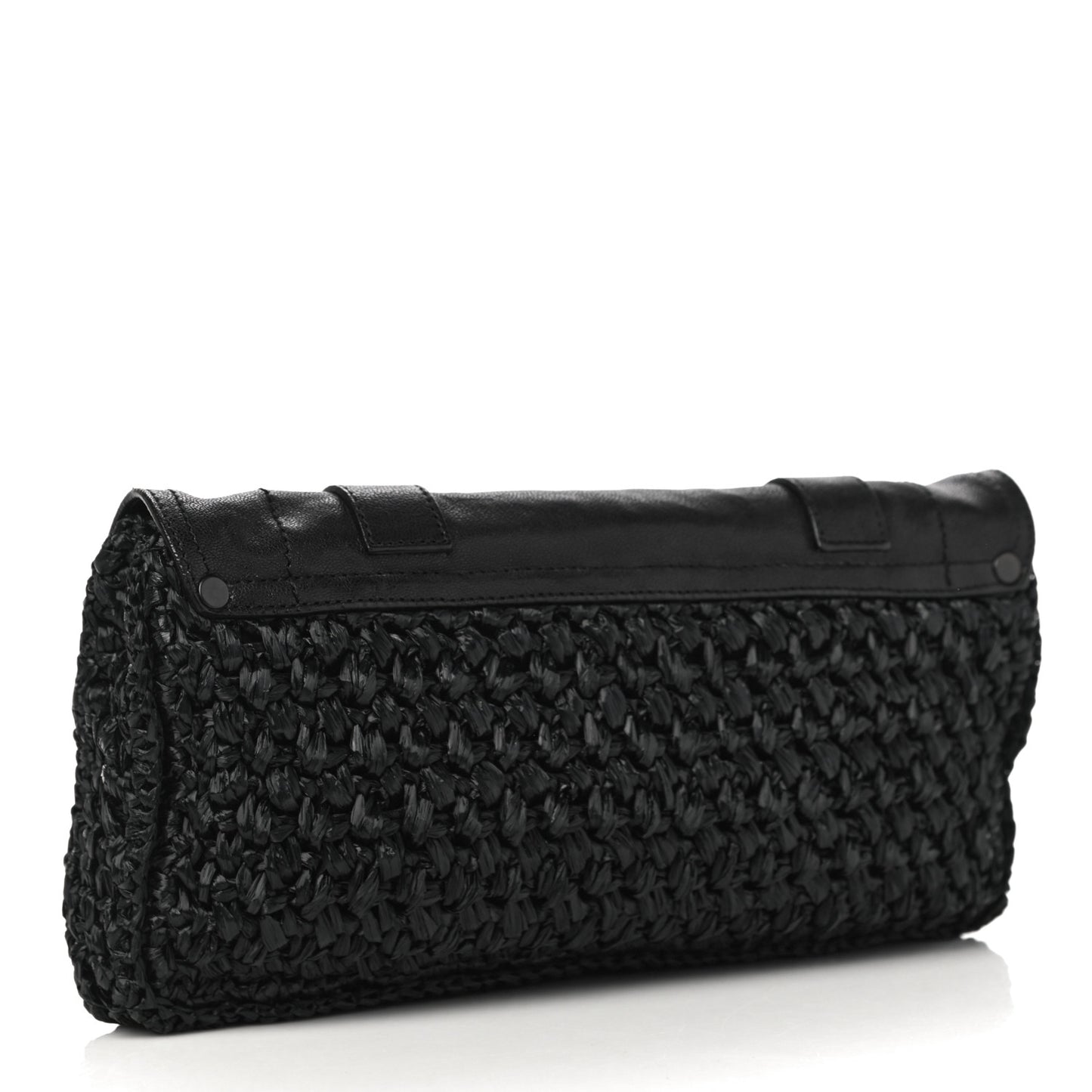 Lambskin Raffia PS1 Pochette Clutch Black