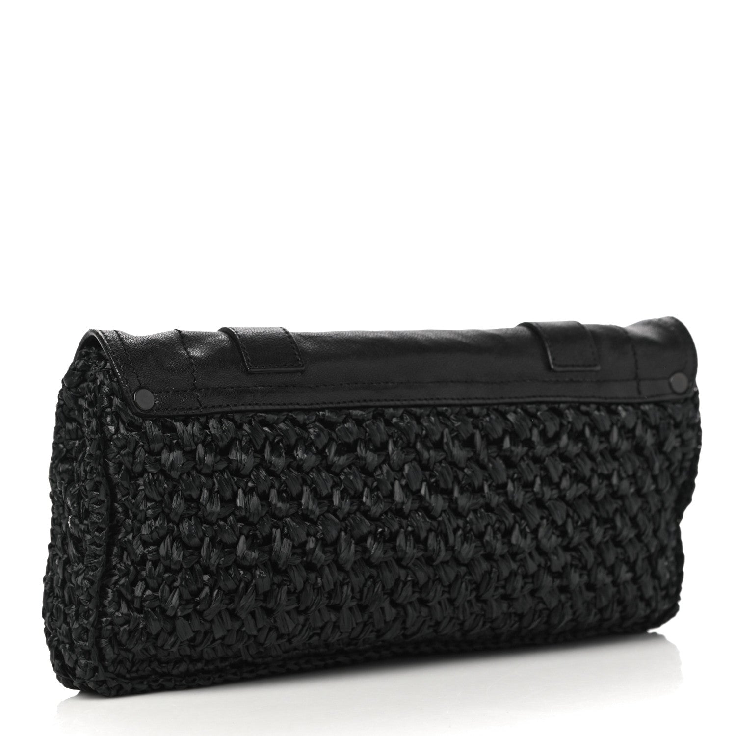 Proenza Schouler Lambskin Raffia PS1 Pochette Clutch Black 3 of 9