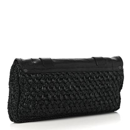 Proenza Schouler Lambskin Raffia PS1 Pochette Clutch Black 3 of 9