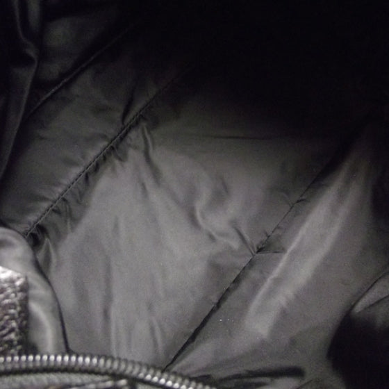 Nylon Tonal Check Diaper Bag Black