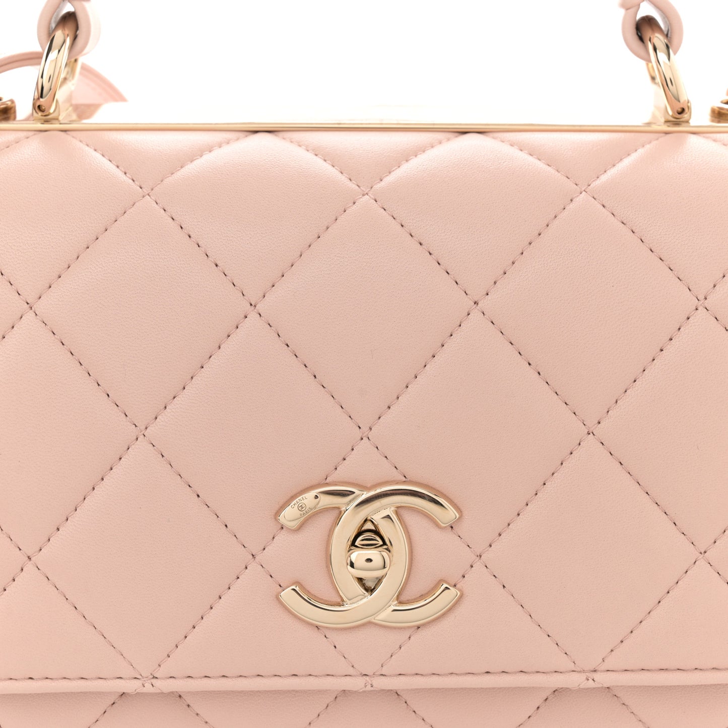 Lambskin Quilted Medium Trendy CC Flap Dual Handle Bag Light Beige