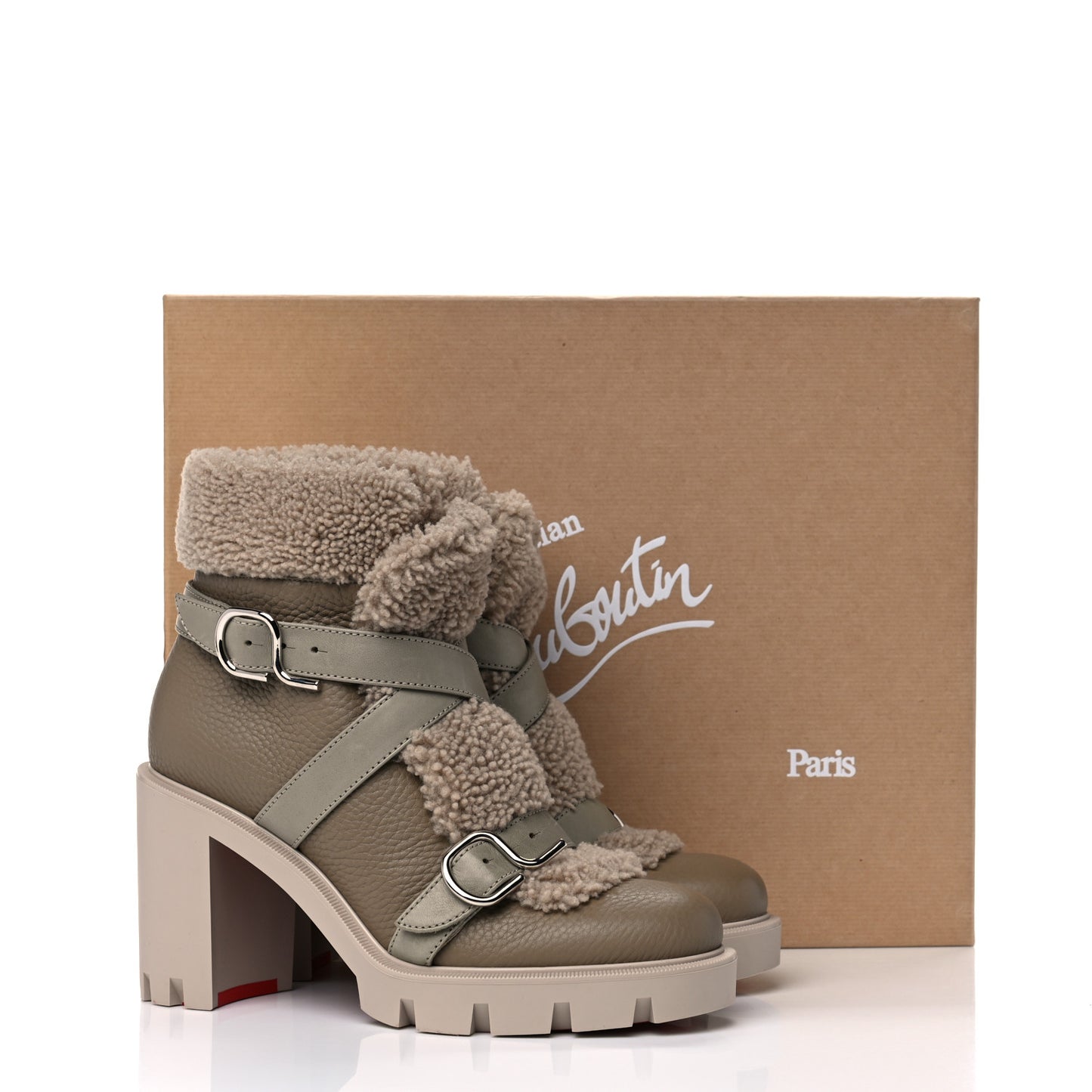 Calfskin Shearling Pole Chic 70 Booties 38 Champignon