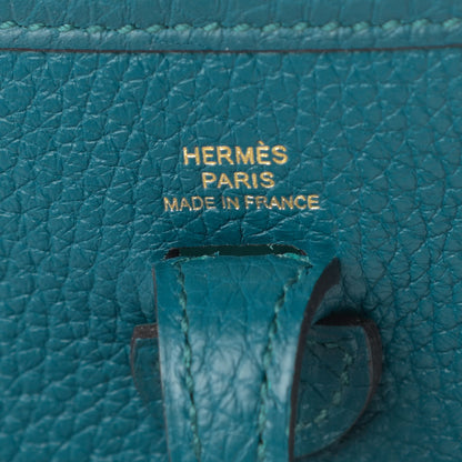 Hermes Taurillon Clemence Evelyne TPM Vert Bosphore 6 of 12