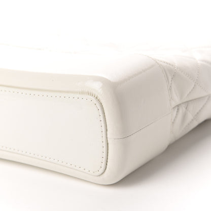 Chanel Patent Goatskin Quilted Medium Gabrielle Hobo White 7 of 10