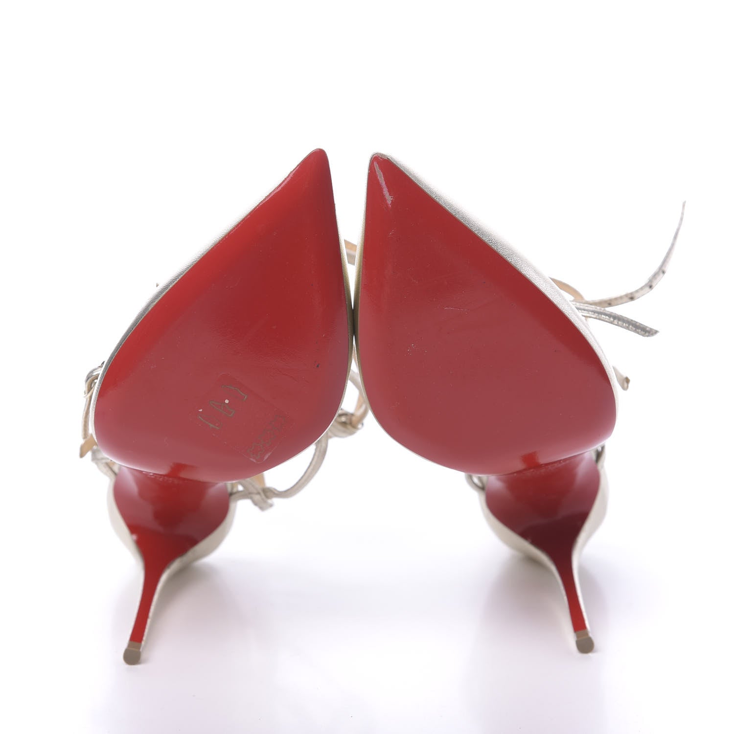 Christian Louboutin Metallic Nappa Kadreyana 100 Pumps 36.5 Sahara 5 of 8