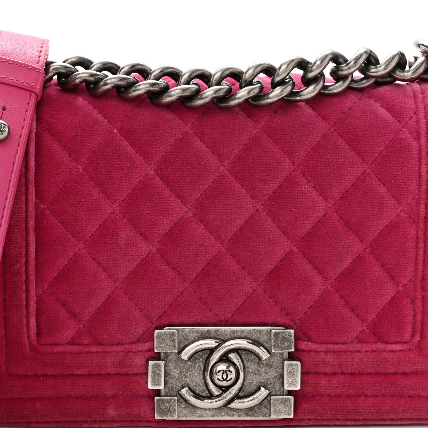 Chanel Velvet Quilted Small Boy Flap Pink 8 of 11