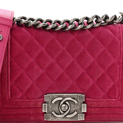 Chanel Velvet Quilted Small Boy Flap Pink 8 of 11