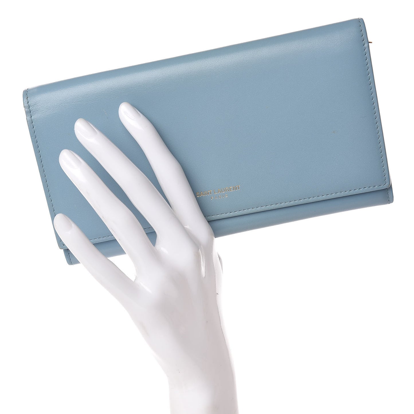 Calfskin Classic Large Marquage Flap Wallet Blue
