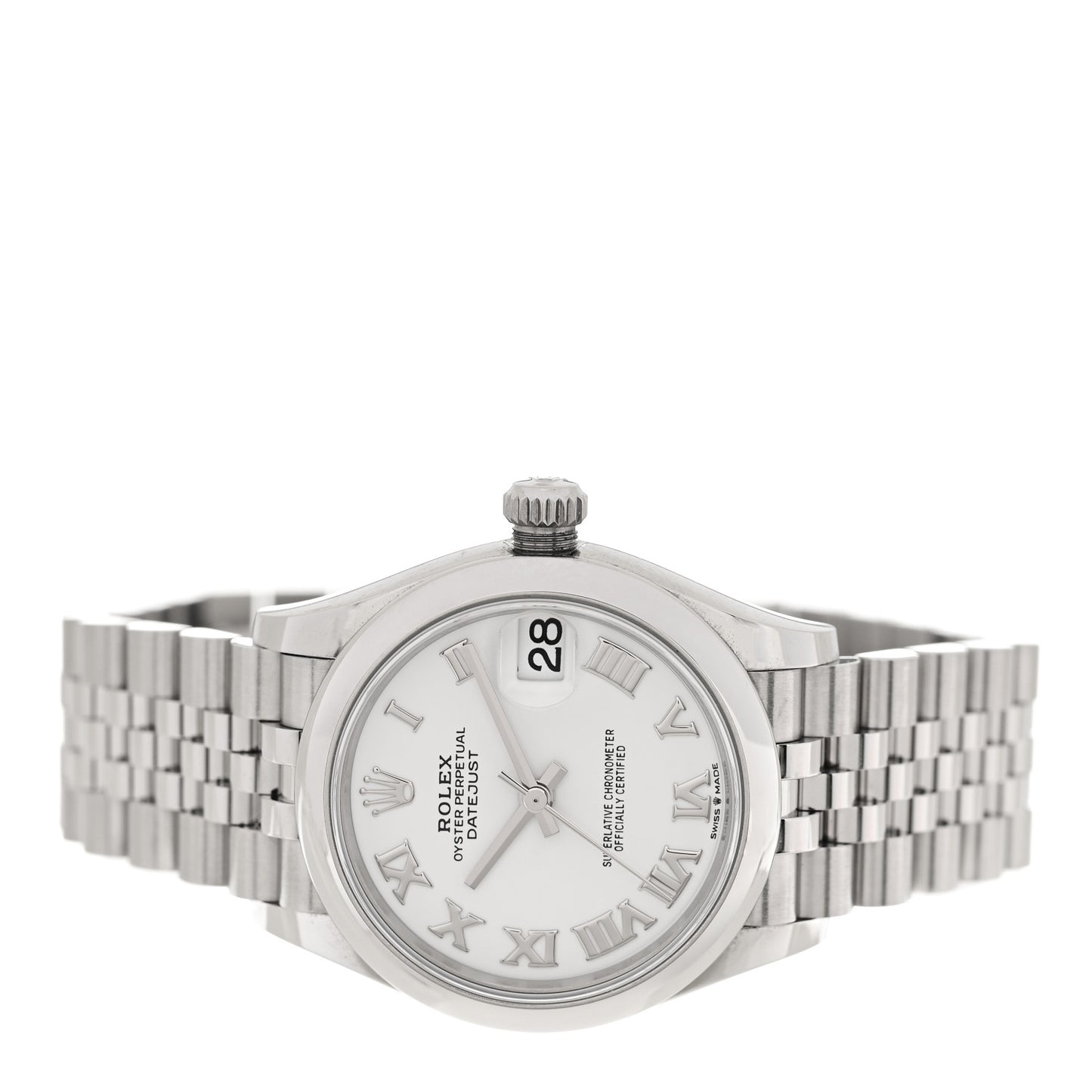 Stainless Steel 31mm Oyster Perpetual Datejust Watch White Roman 278240