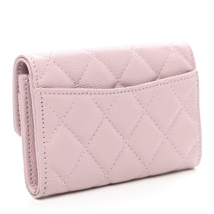 Chanel Caviar Quilted Flap Card Holder Wallet Light Pink 3 of 9