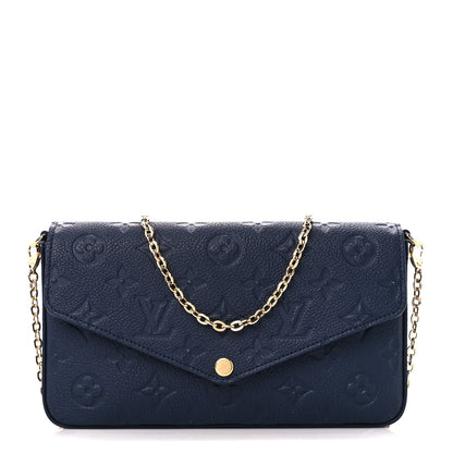 Louis Vuitton Empreinte Pochette Felicie Chain Wallet Navy 2 of 14