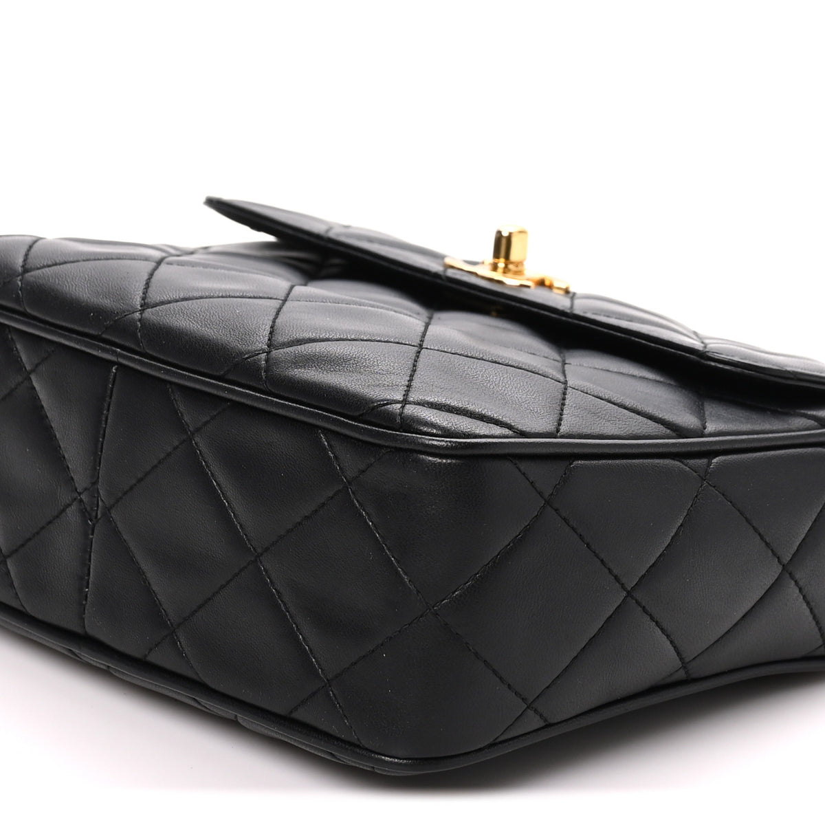 Lambskin Quilted Camera Case Black