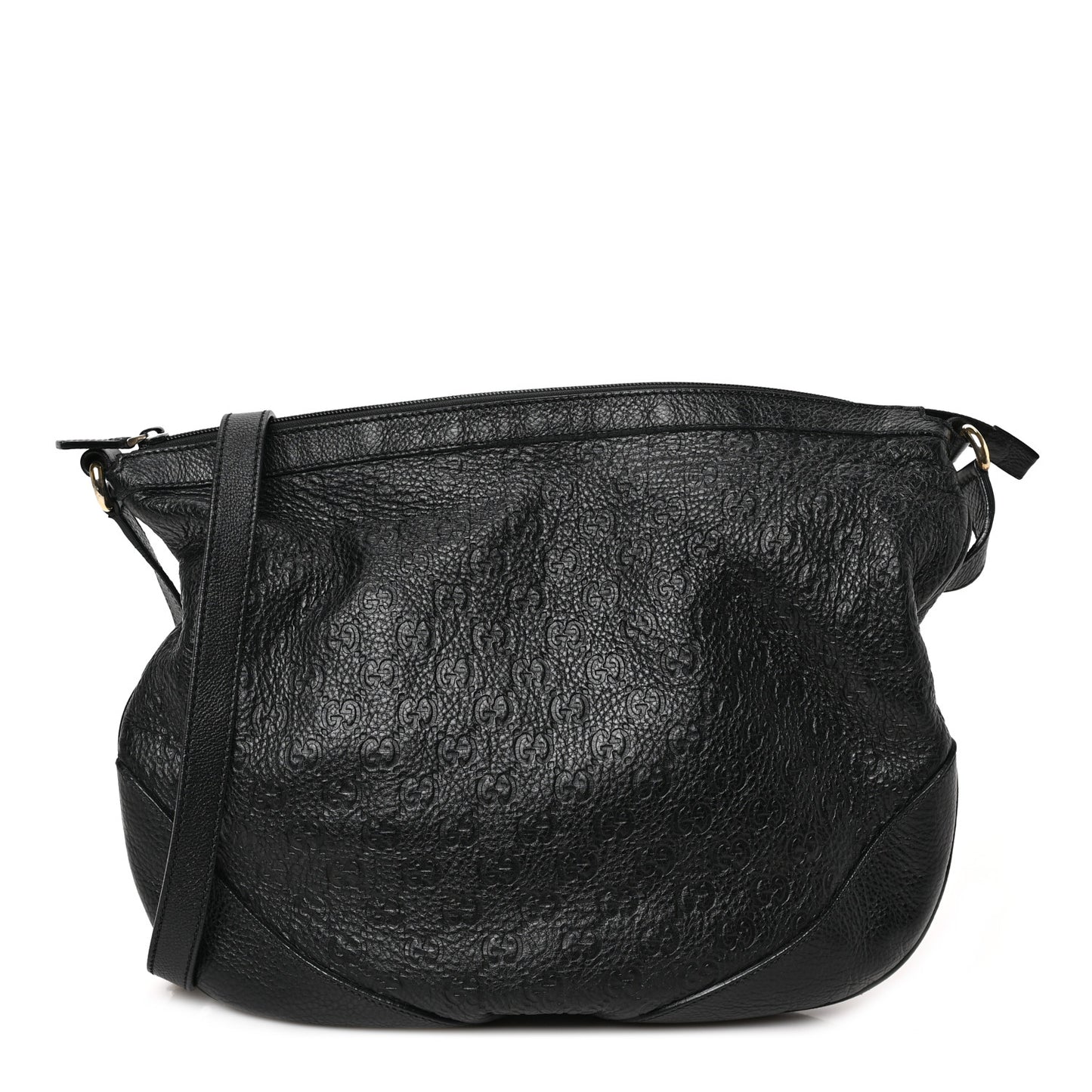Guccissima Large Half Moon Hobo Black