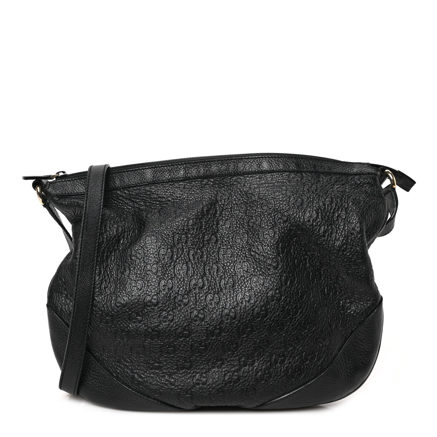 Gucci Guccissima Large Half Moon Hobo Black 1 of 9