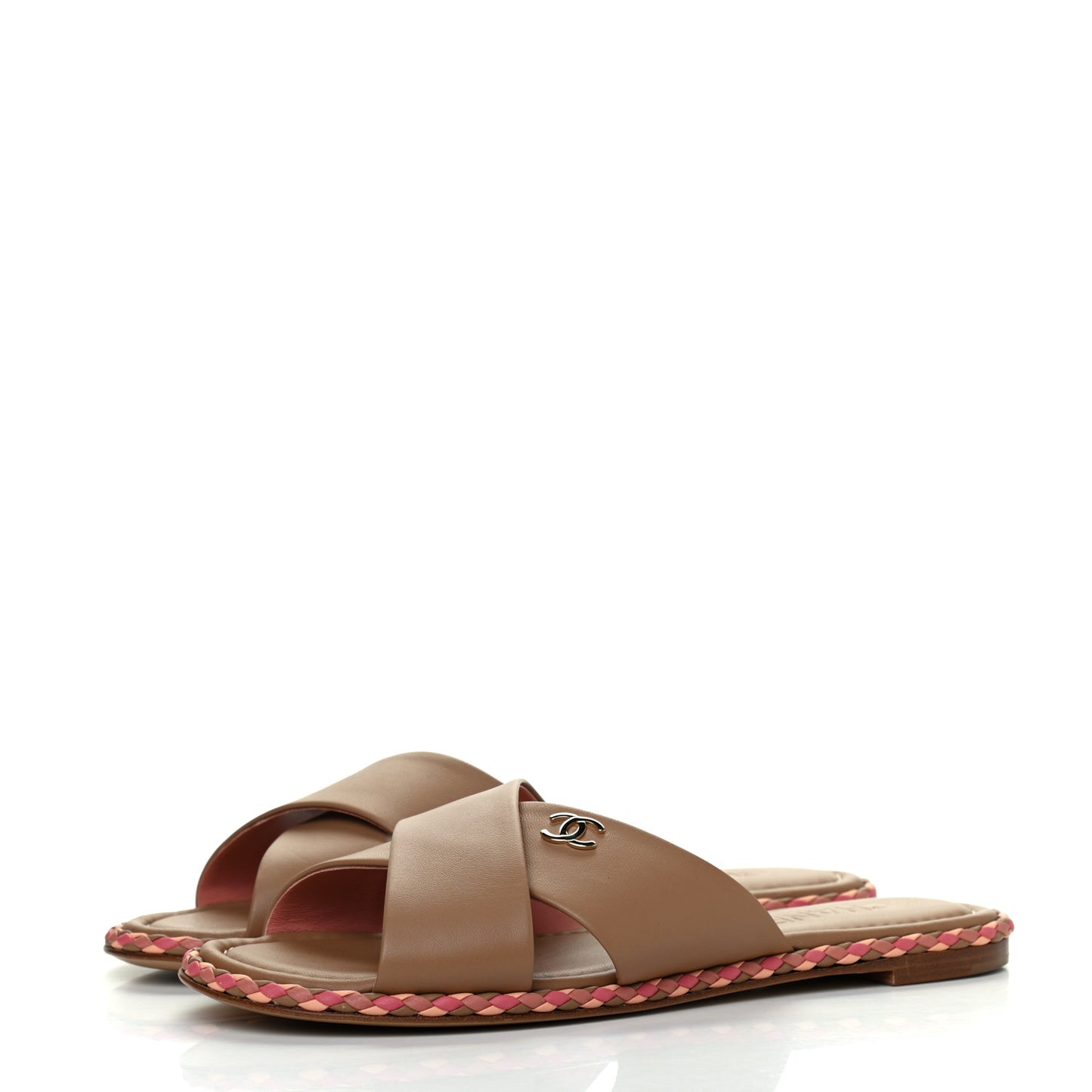 Lambskin Mule Sandals 40 Light Brown