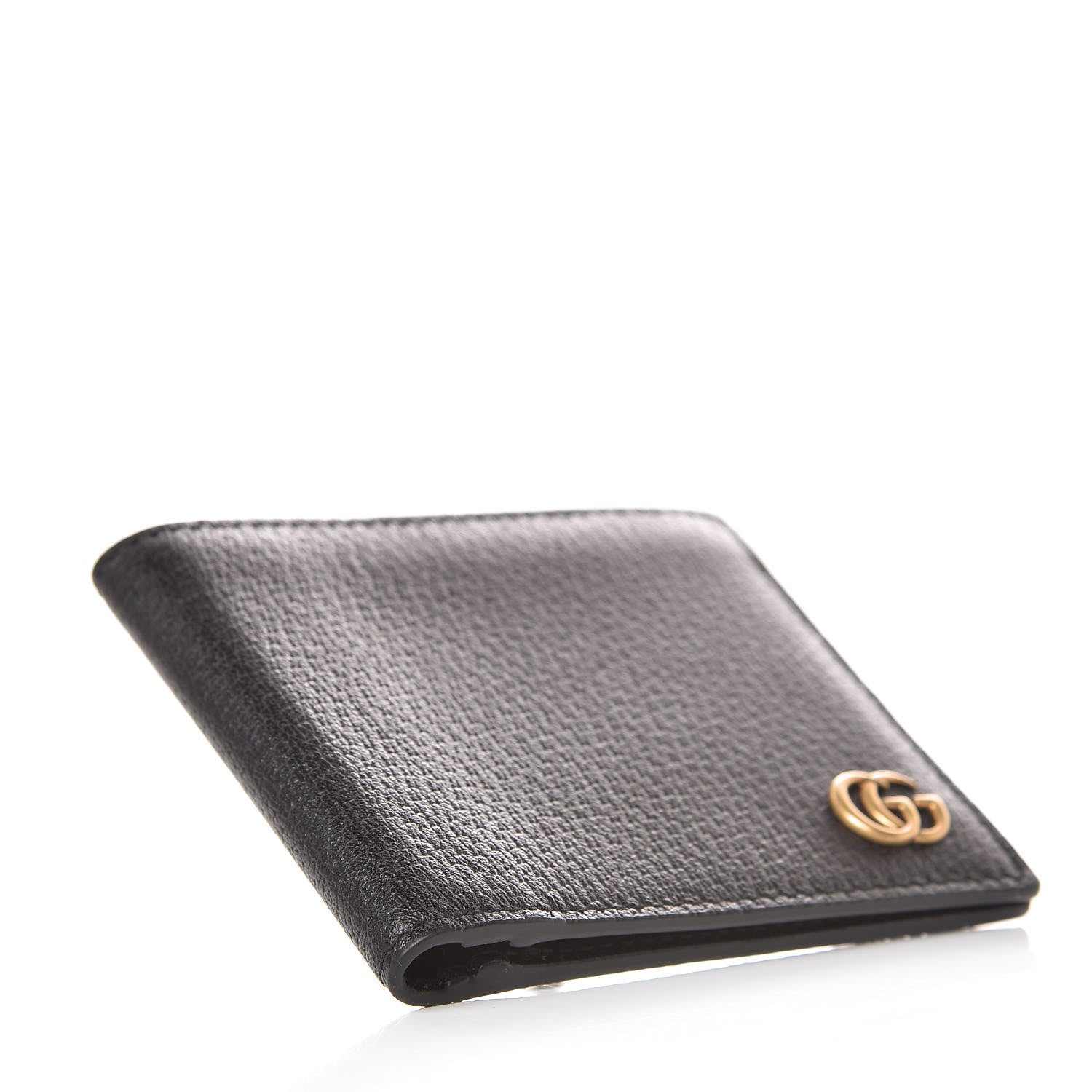 Gucci Calfskin Boar Effect GG Marmont Bi-Fold ID Wallet Black 4 of 8