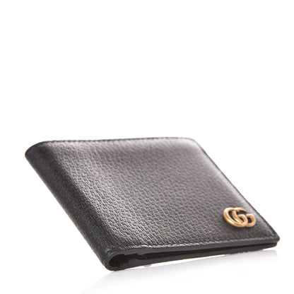 Gucci Calfskin Boar Effect GG Marmont Bi-Fold ID Wallet Black 4 of 8