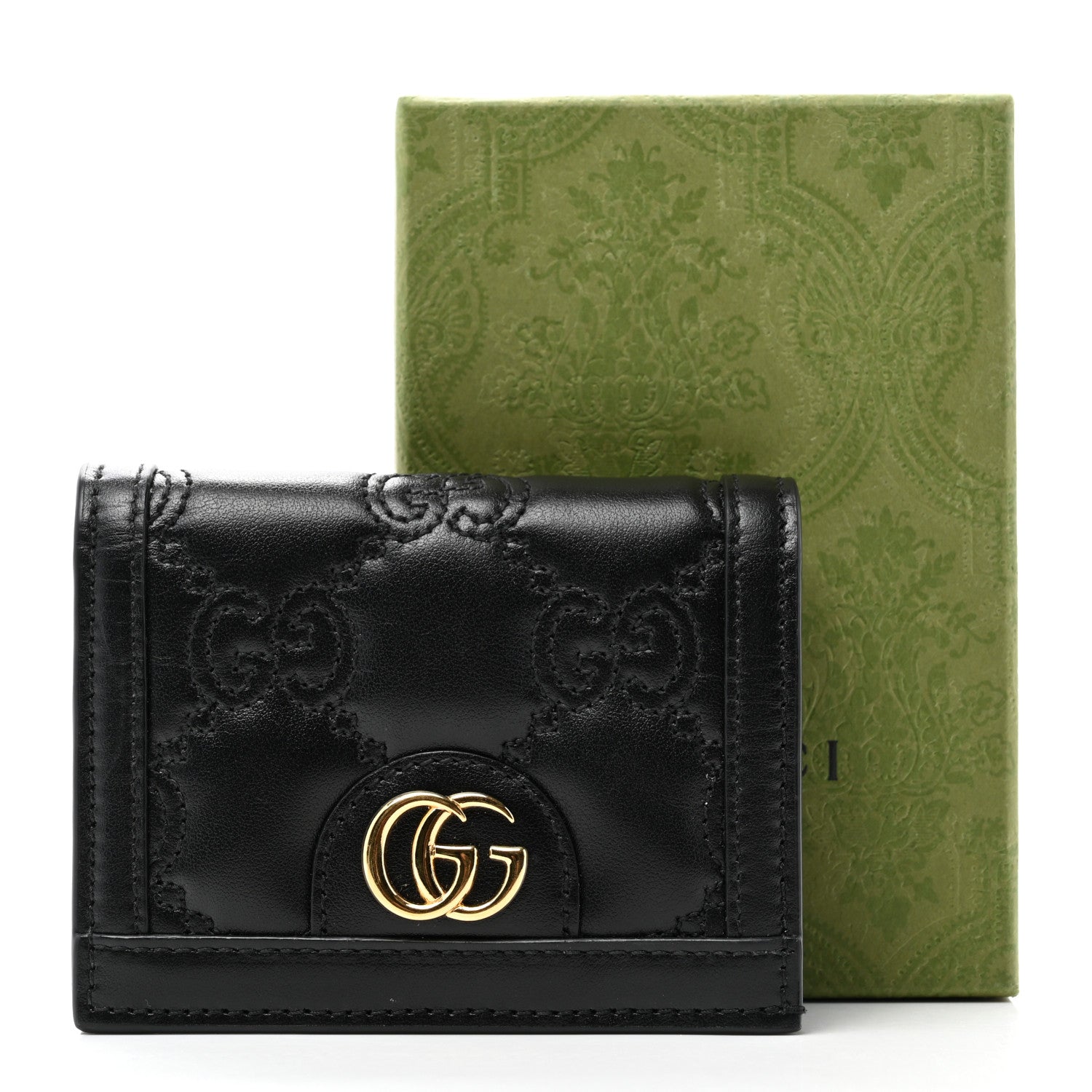 Gucci Calfskin GG Matelasse Card Case Wallet Black 10 of 10