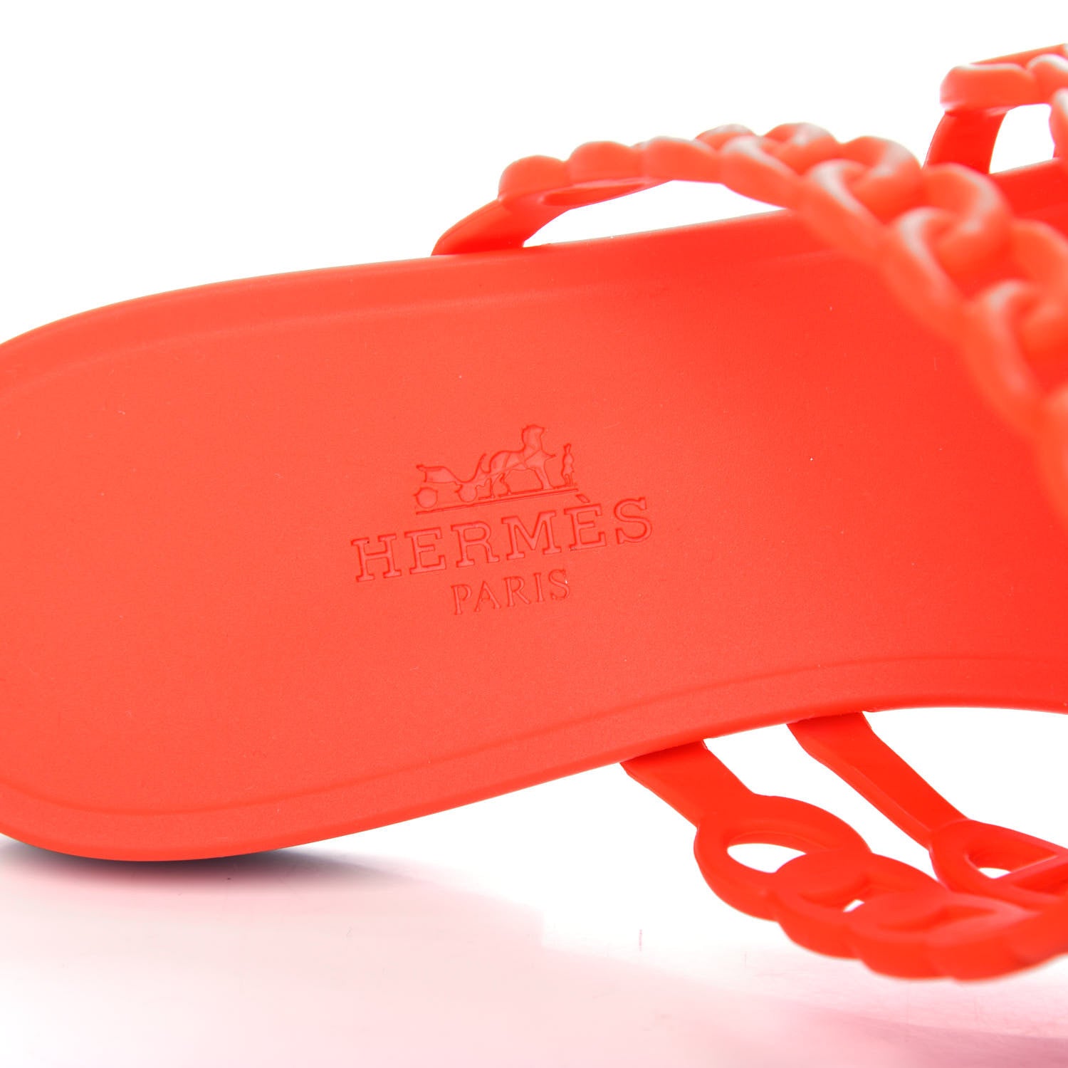 Hermes Rubber Chaine d'Ancre Nude Sandals 38 Pavot 8 of 11