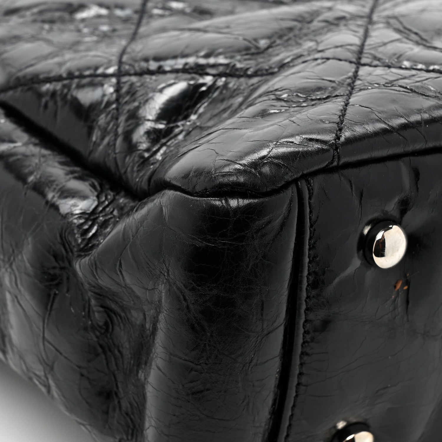 Chanel Glazed Calfskin Quilted Tweed Portobello Tote Black Multicolor 13 of 14