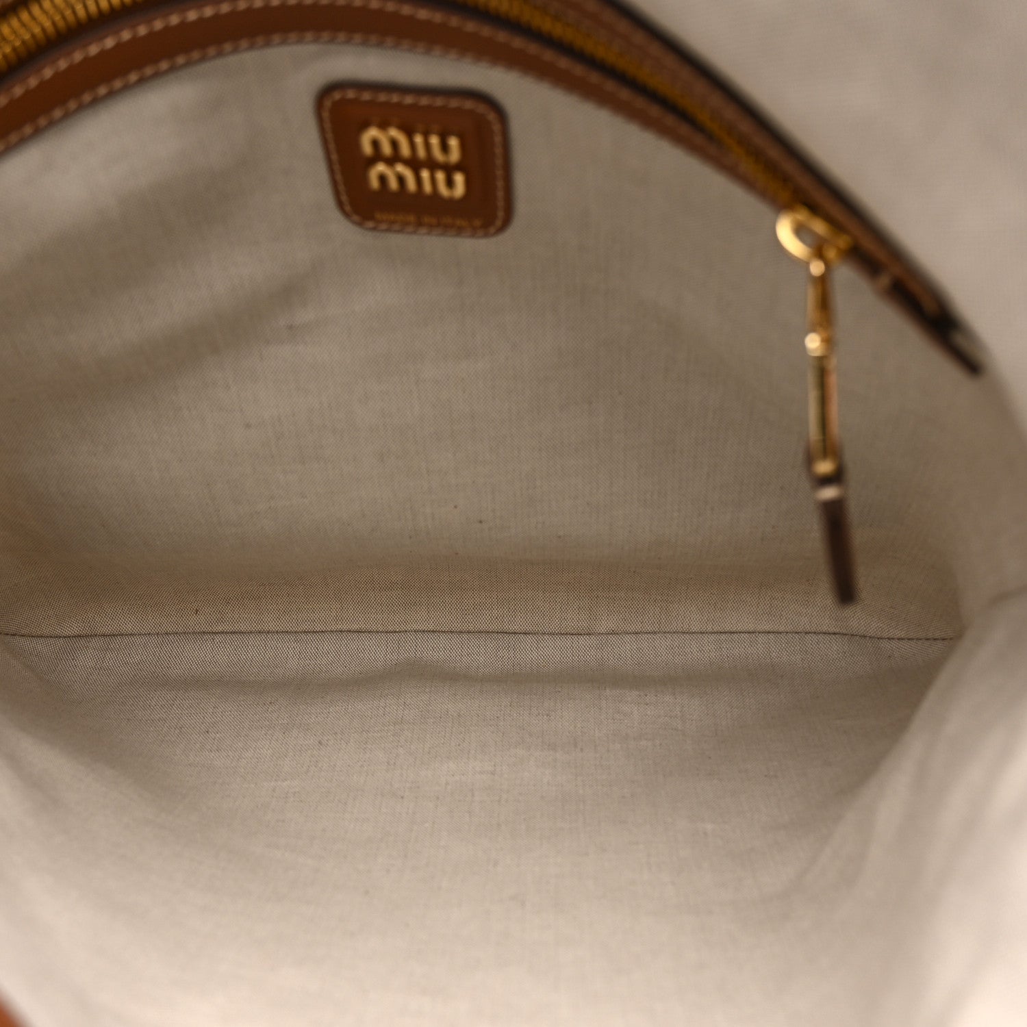 Miu Miu Canvas Ivy Beige Brandy 5 of 9