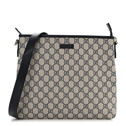 Gucci GG Plus Monogram Medium Flat Messenger Bag Navy 1 of 10