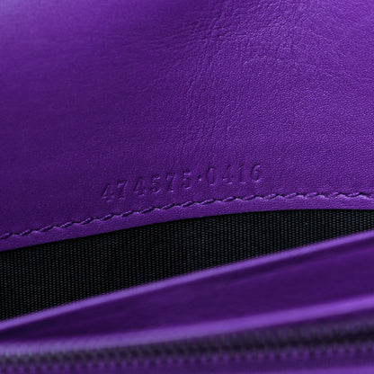 Gucci Calfskin Matelasse GG Marmont Chain Wallet Shine Purple 6 of 12