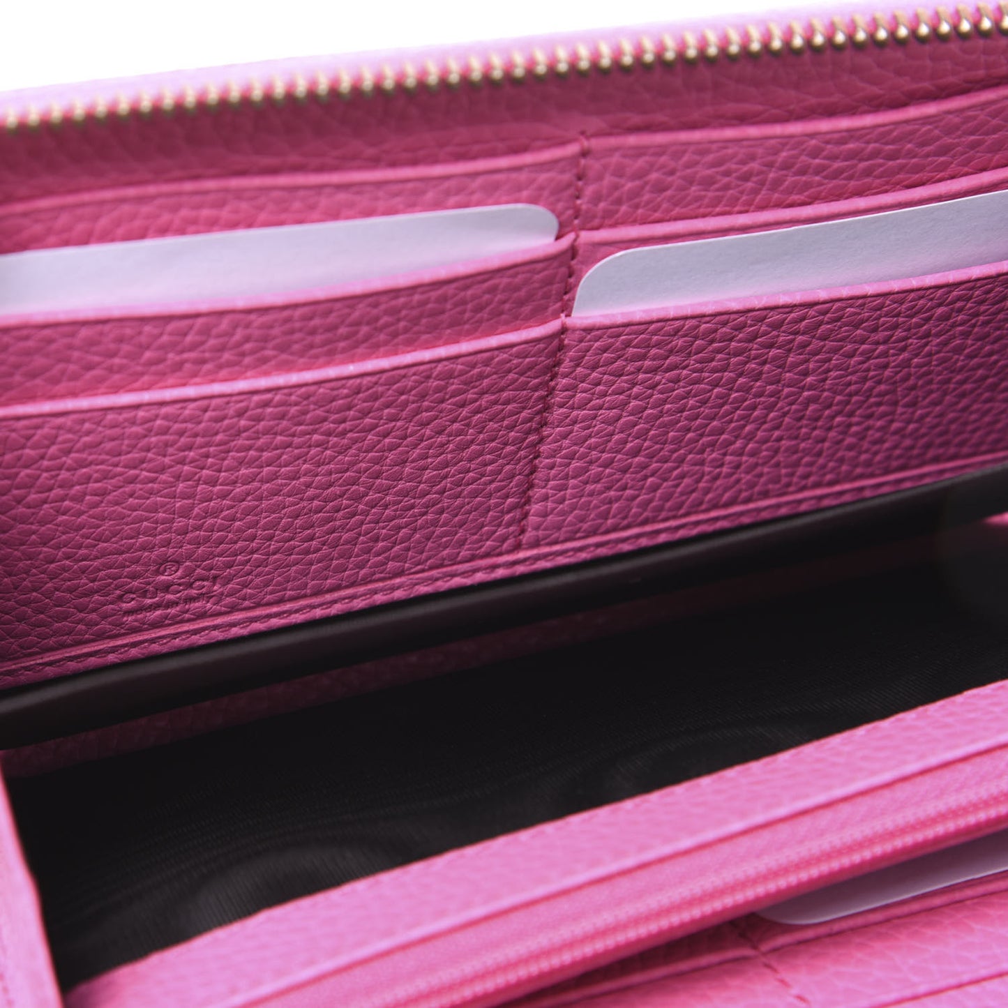 Cellarius Calfskin GG Marmont Charm Zip Around Wallet Pink Tropical Flower