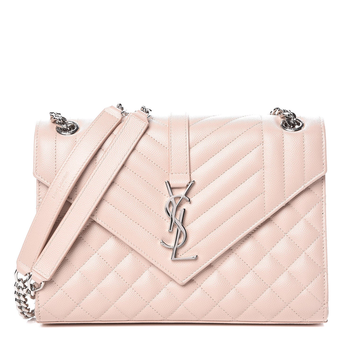 Grain De Poudre Textured Mixed Matelasse Medium Triquilt Monogram Satchel Marble Pink