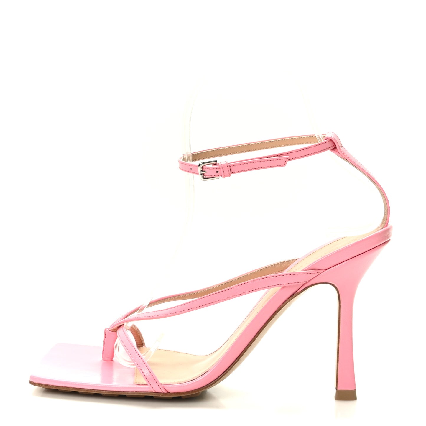 Lambskin Stretch Multi Strap 90mm Sandals 37.5 Blossom