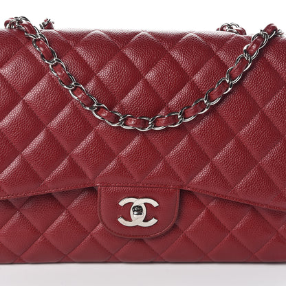 Chanel Caviar Quilted Jumbo Single Flap Red 8 of 10