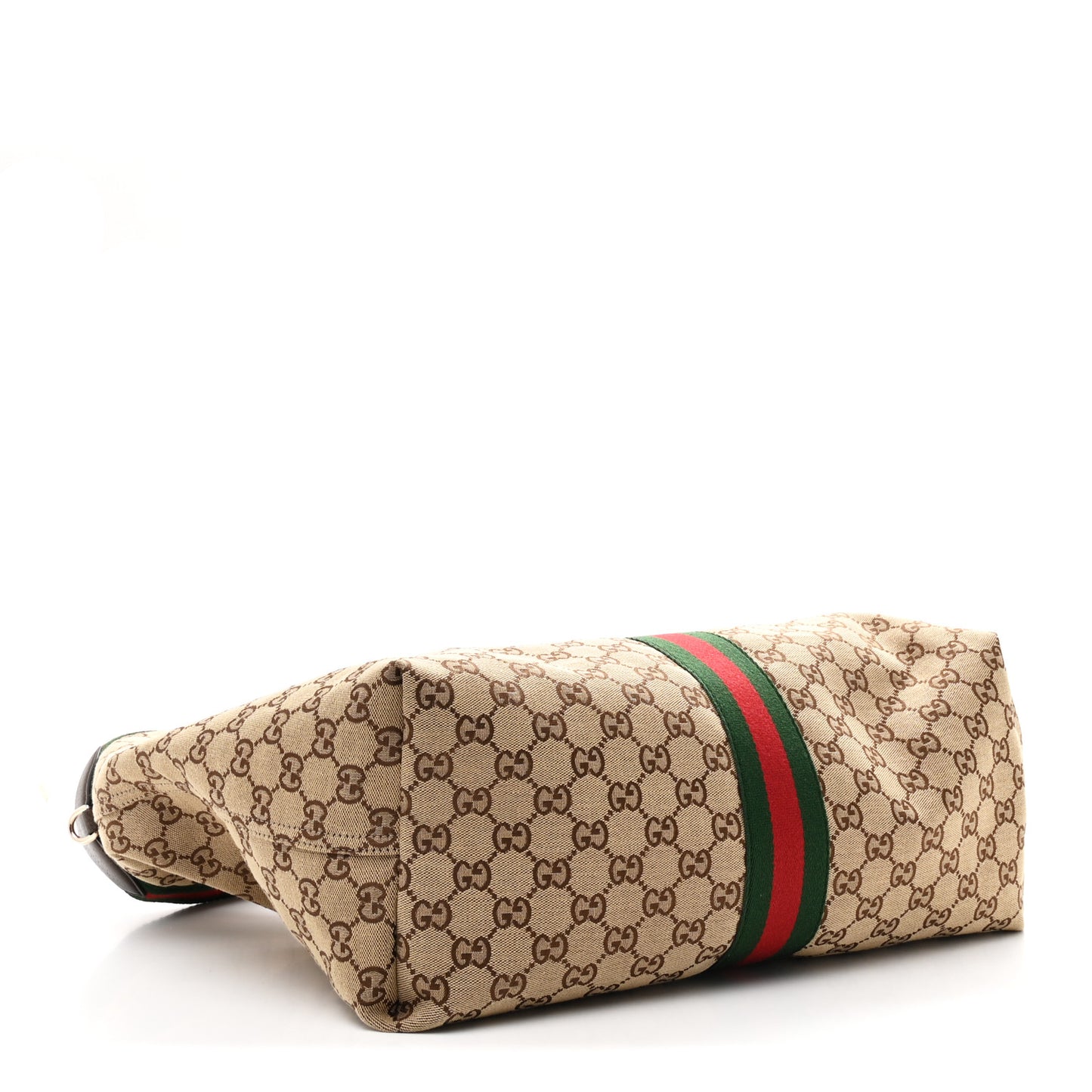 GG Monogram Web Large Giglio Tote Beige Brown