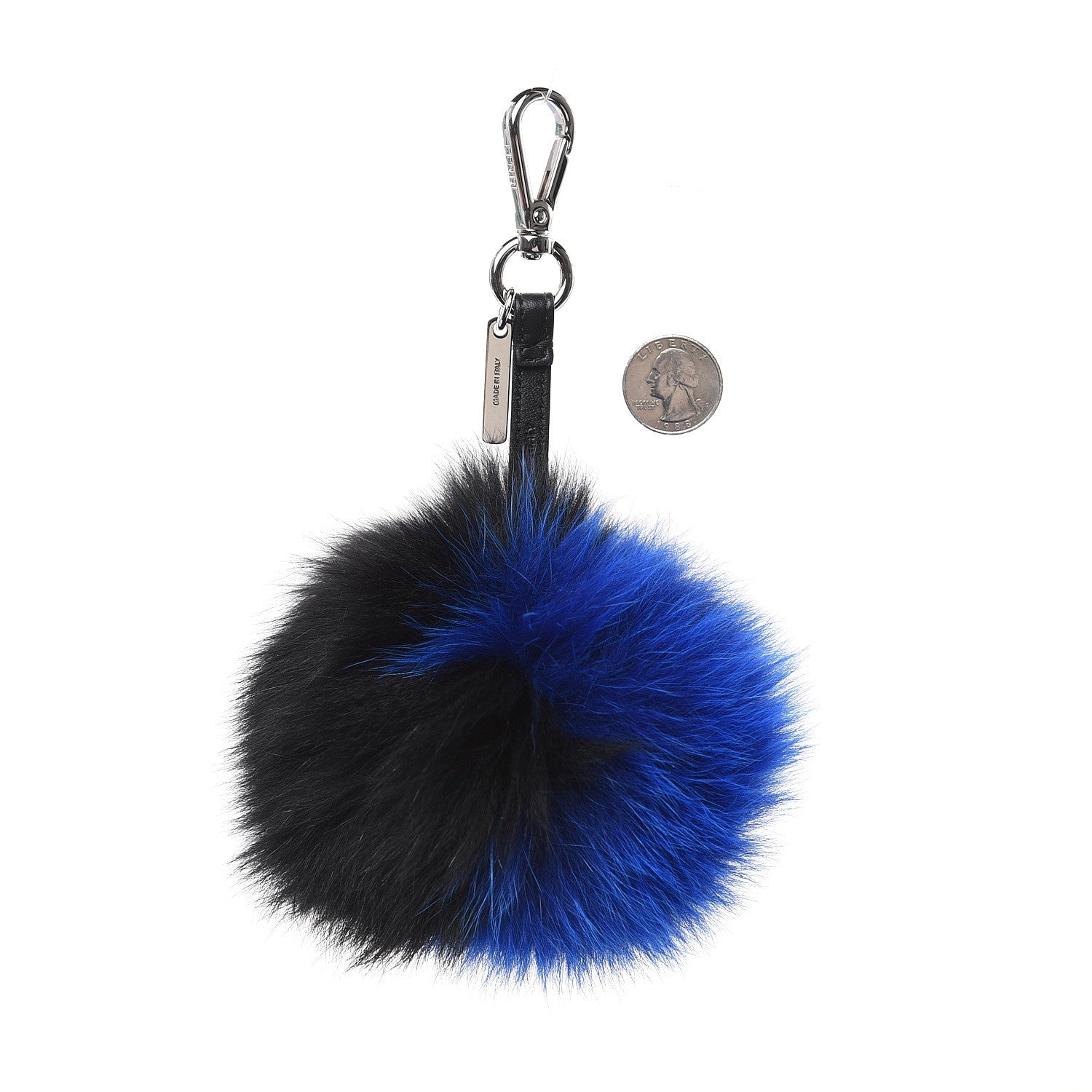 Fendi Mink Fur Spring Eyes Monster Bag Bug Charm Black Blue 2 of 3