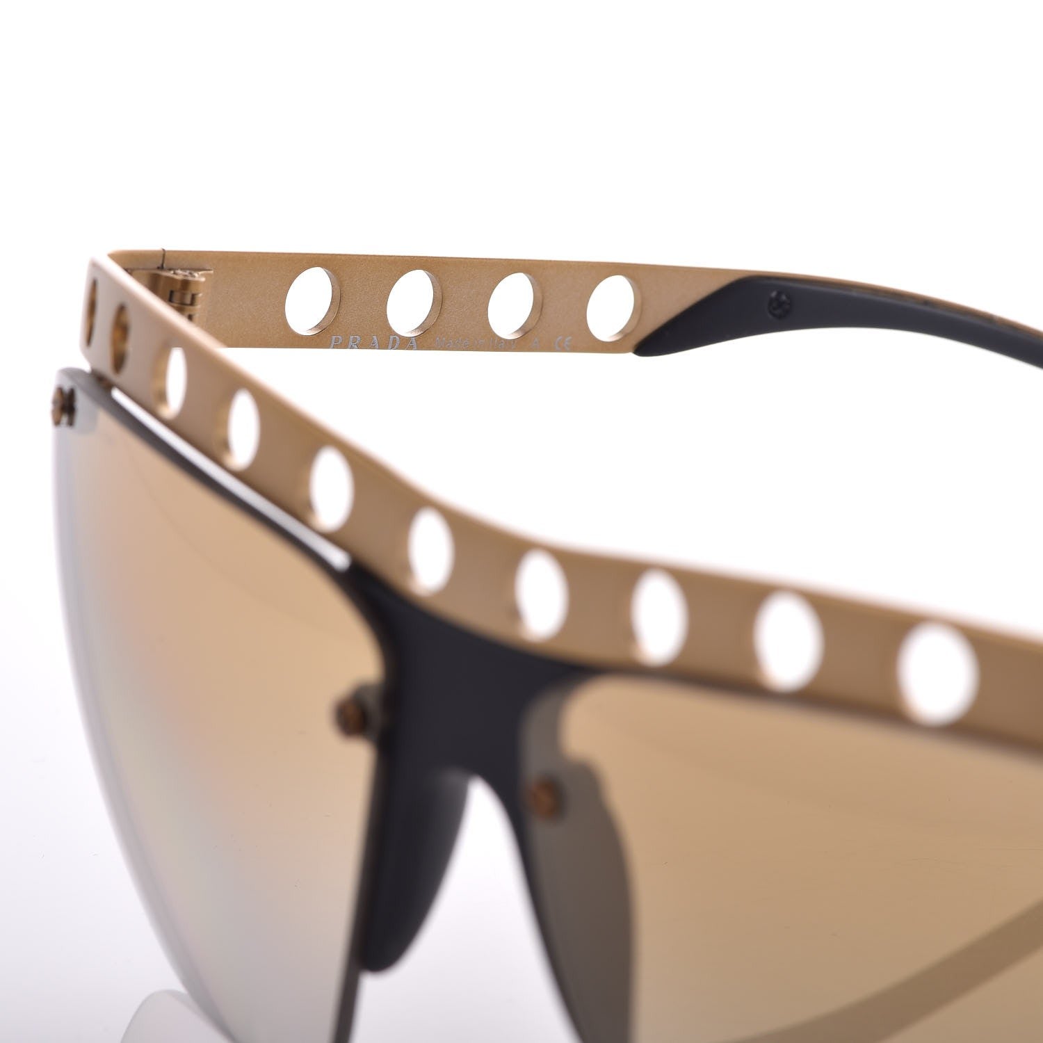 Prada Metal Perforated Sunglasses SPR 53R Bronze 5 of 9