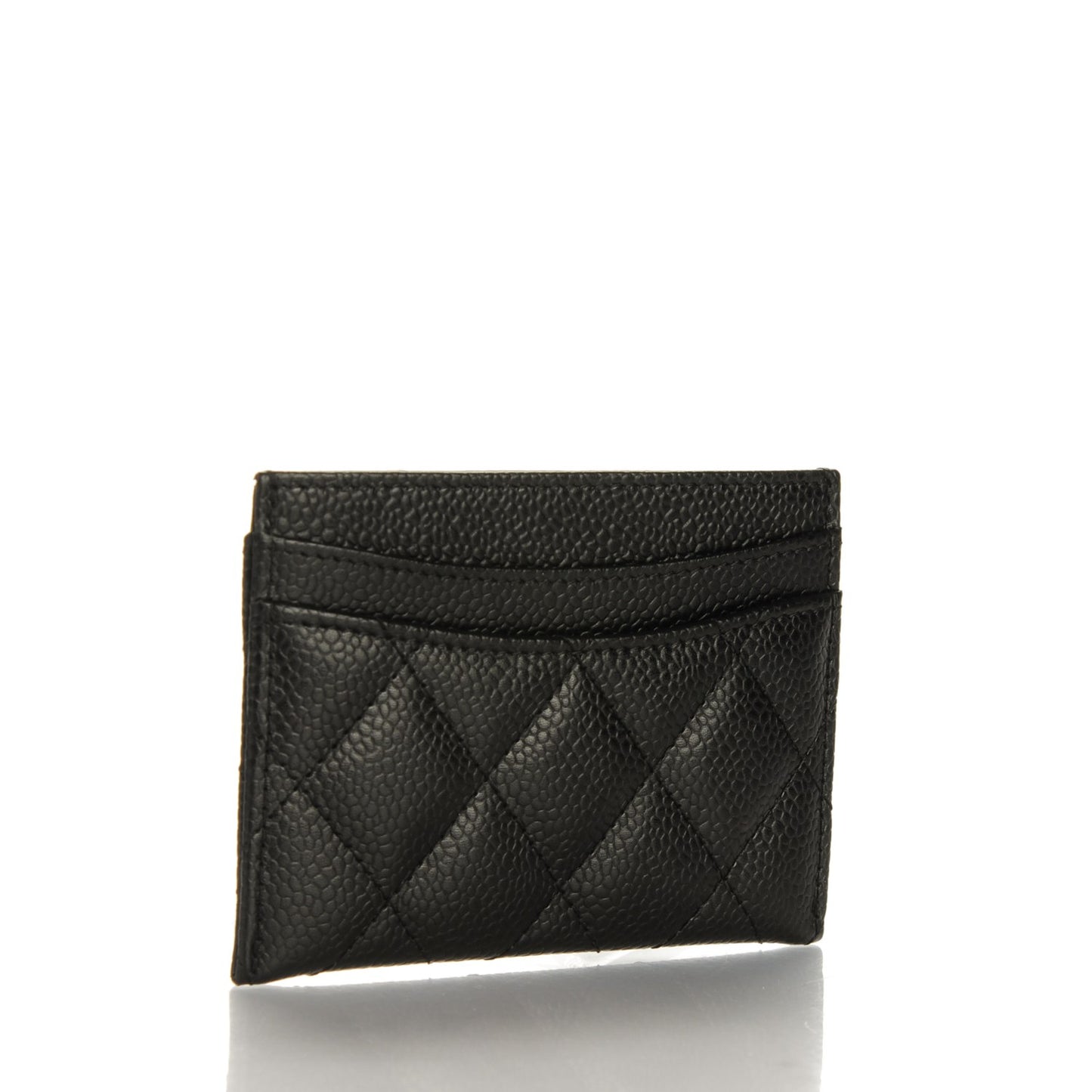 Caviar Quilted Card Holder Black