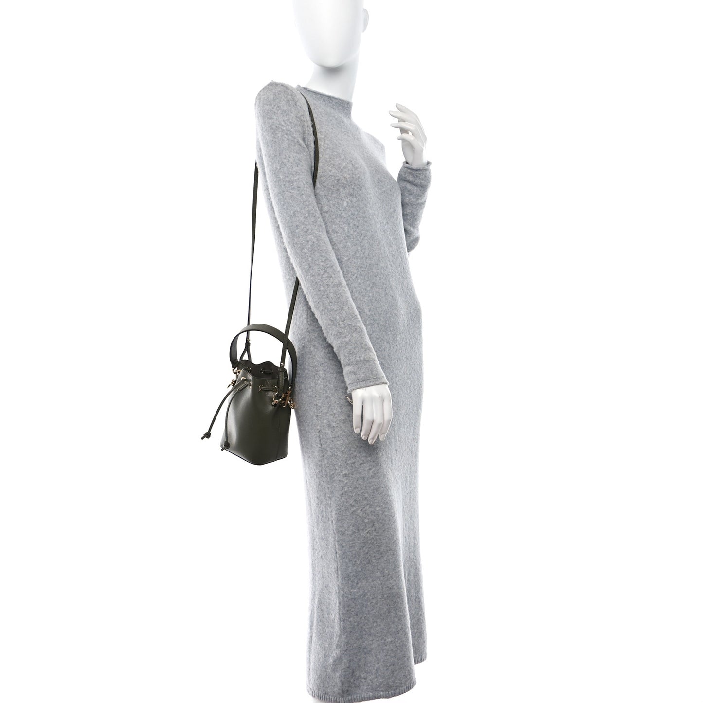 Vitello Cruise F is Fendi Mini Mon Tresor Bucket Bag Asparago