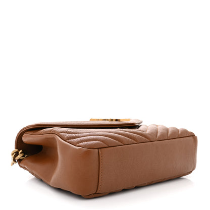 Saint Laurent Sheepskin Matelasse Chevron Monogram Medium College Bag Brick 4 of 10