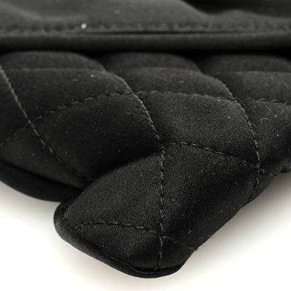 Chanel Satin Quilted Flap Clutch Clutch Black 9 of 10