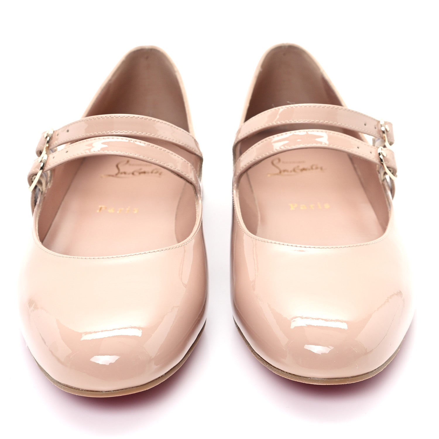 Christian Louboutin Patent Sweet Jane Flats 40 Nude 3 of 9