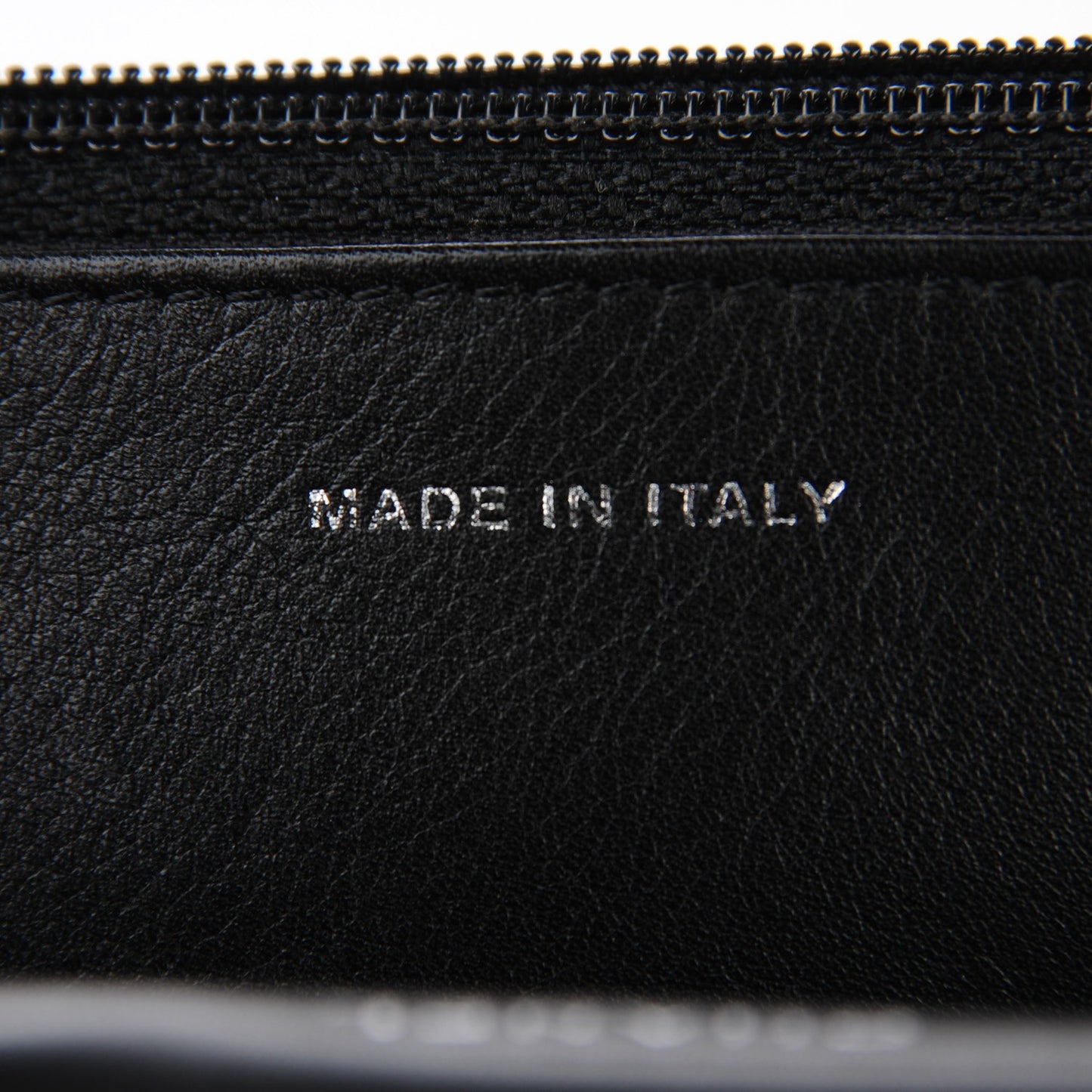 Lambskin Embossed LAX Wallet on Chain WOC Black