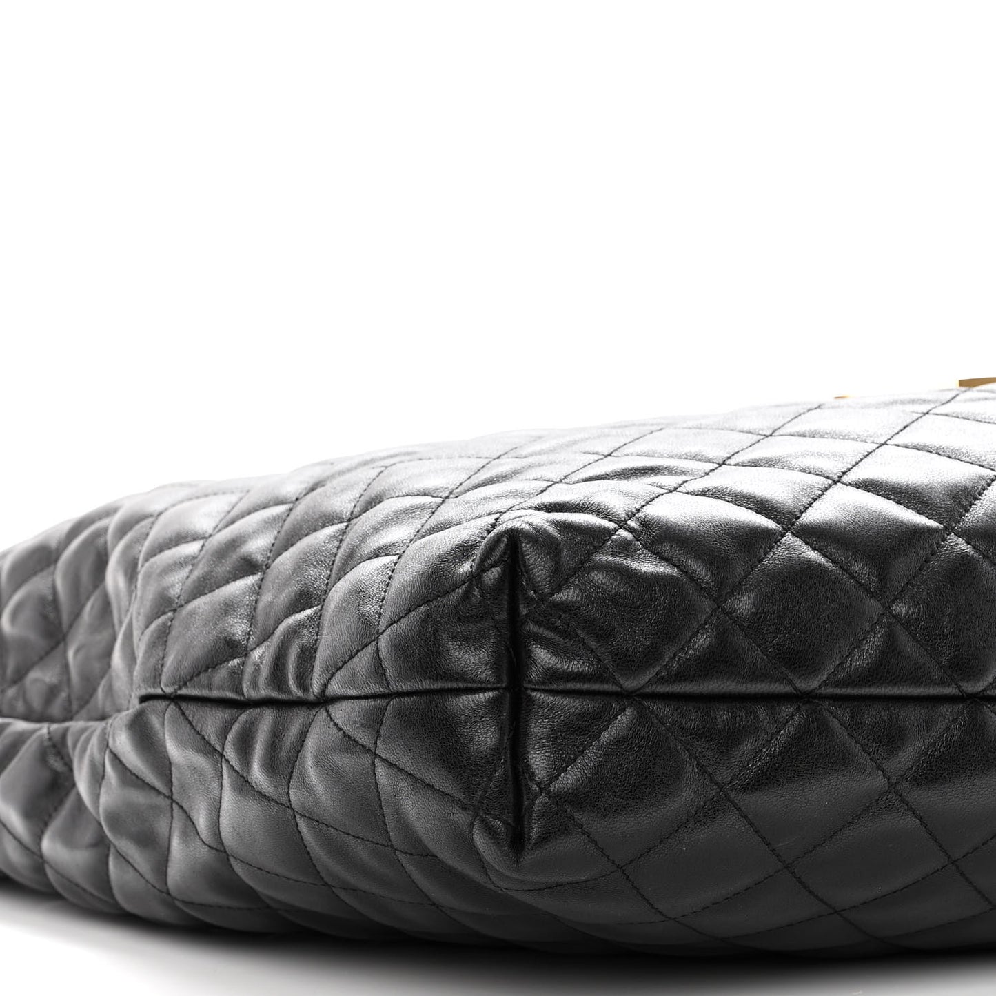 Lambskin Quilted Maxi Icare Shopping Tote Black