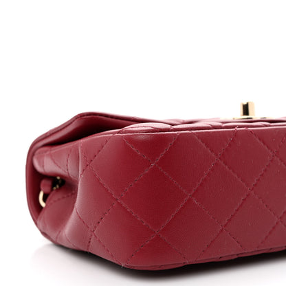 Chanel Lambskin Quilted Mini Rectangular Flap Burgundy 9 of 10