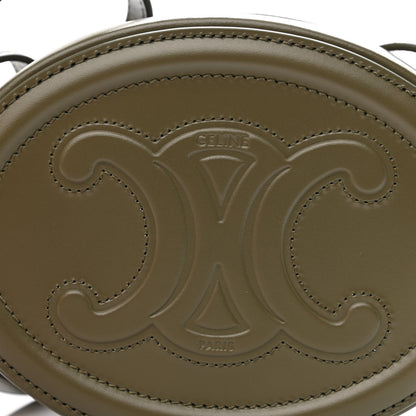 Celine Smooth Calfskin Cuir Small Triomphe Oval Purse Crossbody Dark Olive 6 of 13