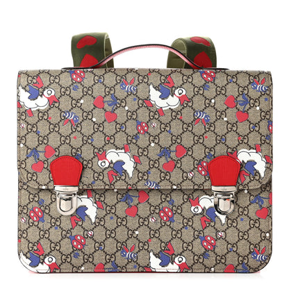 Gucci GG Supreme Monogram Ducks Childrens Backpack Red 1 of 9